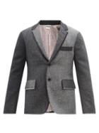 Mens Rtw Thom Browne - Single-breasted Two-tone Wool Blazer - Mens - Grey