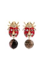 Etro Crystal-embellished Brass Ladybird Drop Earrings