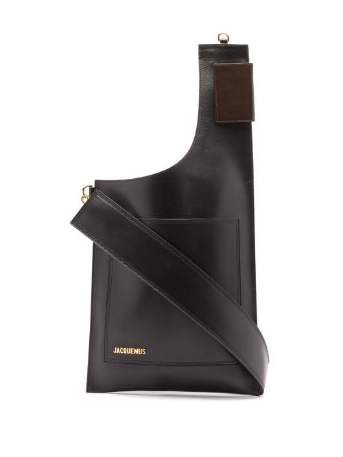 Jacquemus - Tablier Leather Cross-body Bag - Mens - Black