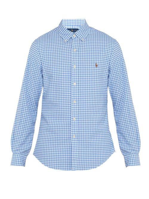 Matchesfashion.com Polo Ralph Lauren - Slim Fit Gingham Cotton Oxford Shirt - Mens - Blue Multi