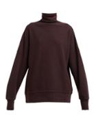 Matchesfashion.com Calvin Klein 205w39nyc - Distressed Trim Cotton Jersey Roll Neck Sweatshirt - Womens - Brown