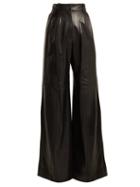 Matchesfashion.com Nili Lotan - Nico Wide Leg Leather Trousers - Womens - Black