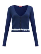 Matchesfashion.com Altuzarra - Nezu Tie Dye-print Pima-cotton Cardigan - Womens - Blue