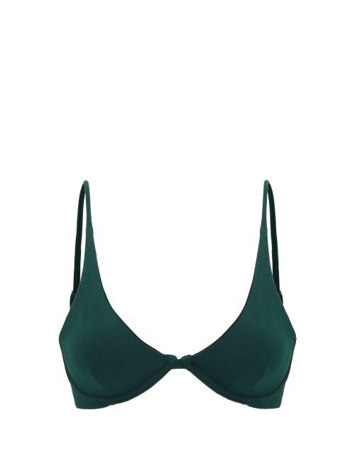 Matchesfashion.com Haight - Carol Underwired Mesh-crepe Bikini Top - Womens - Green