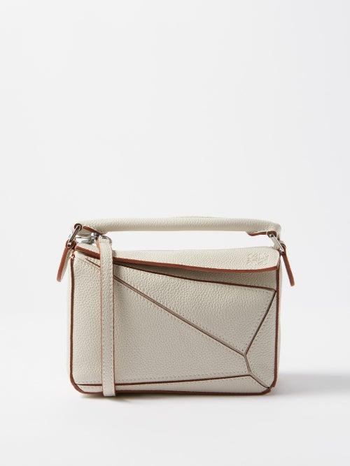 Loewe - Puzzle Mini Leather Cross-body Bag - Womens - White