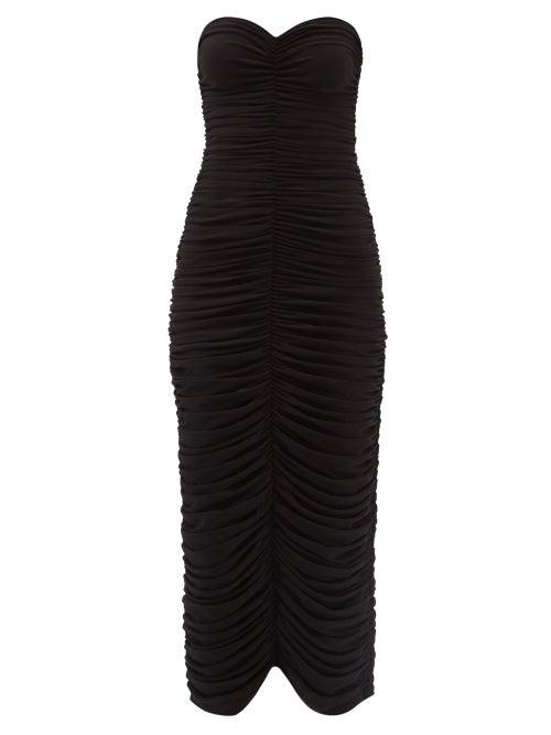 Norma Kamali - Sweetheart-neckline Sleeveless Midi Dress - Womens - Black