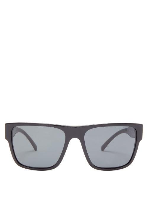 Matchesfashion.com Versace - Flat-top D-frame Acetate Sunglasses - Mens - Black