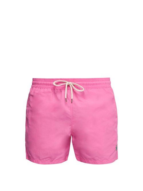 Matchesfashion.com Polo Ralph Lauren - Embroidered Logo Swim Shorts - Mens - Pink