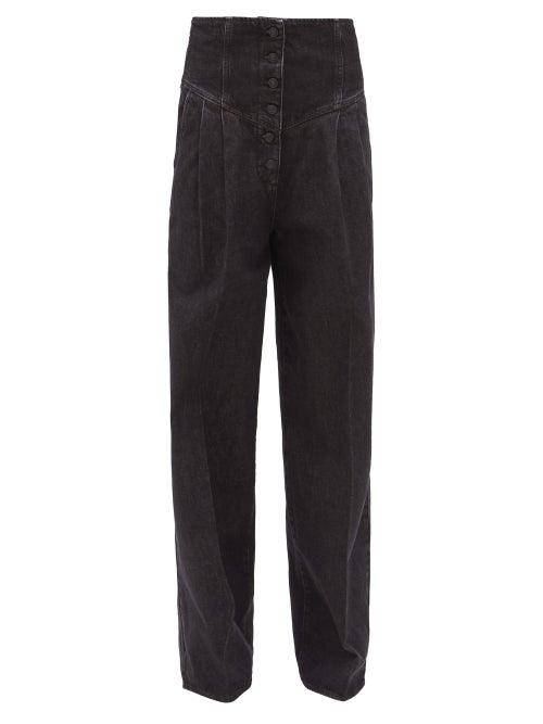 Matchesfashion.com Made In Tomboy - Still High-rise Wide-leg Jeans - Womens - Black