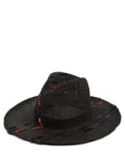 Matchesfashion.com Reinhard Plank Hats - Norma Topstitched Woven Paper Hat - Womens - Black