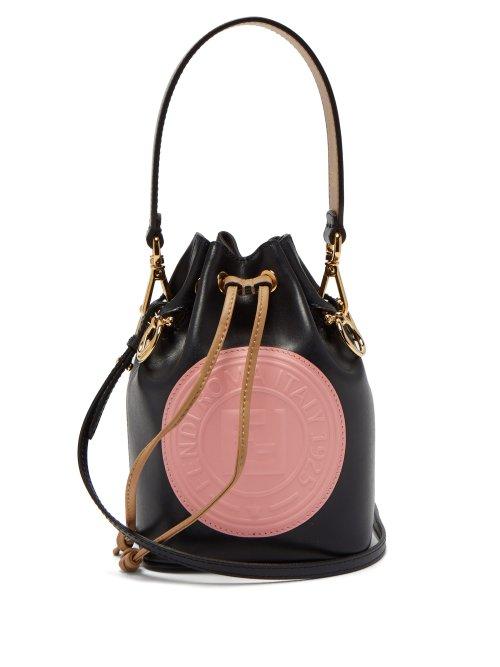 Matchesfashion.com Fendi - Mon Tresor Leather Mini Bucket Bag - Womens - Navy Multi