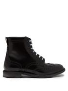 Burberry Perforated Leather Lace-up Ankle Boots