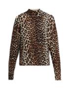 Matchesfashion.com Ganni - Leopard-print Merino Wool-blend Sweater - Womens - Animal