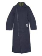 Y-3 Contrast-striped Wool-blend Coat