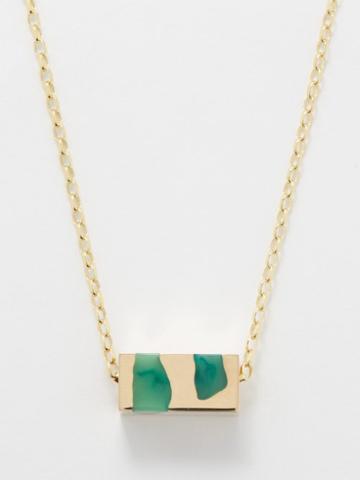 Ellie Mercer - Resin & 9kt Gold Necklace - Mens - Green