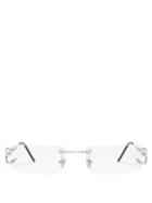 Matchesfashion.com Cartier Eyewear - Rimless Rectangular Titanium Glasses - Mens - Silver