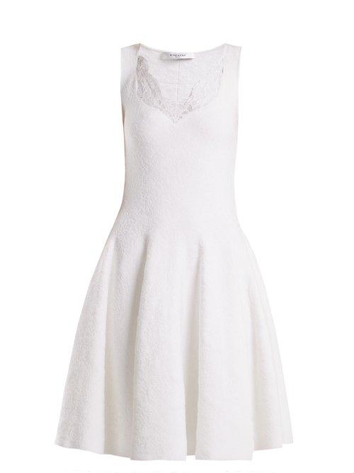 Matchesfashion.com Givenchy - Lace Trimmed Floral Damask Dress - Womens - White