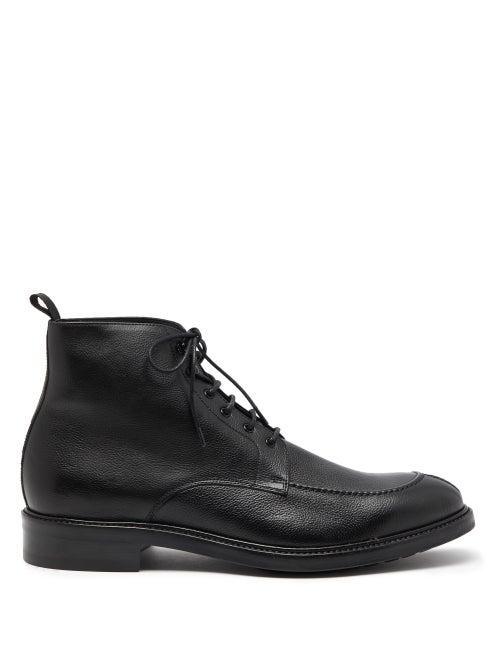 Matchesfashion.com Paul Smith - Trent Pebbled Leather Derby Boots - Mens - Black
