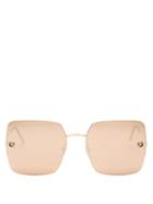 Matchesfashion.com Cartier Eyewear - Panthre De Cartier Square Metal Sunglasses - Womens - Gold