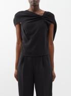 Roland Mouret - Draped Cady Backless Top - Womens - Black
