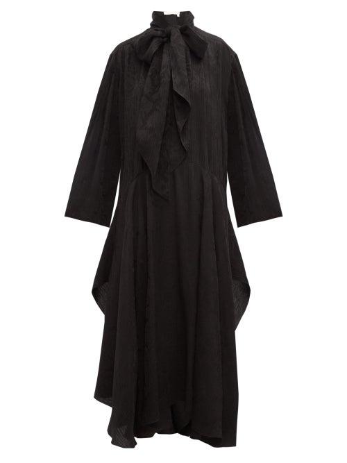 Matchesfashion.com Chlo - Crinkled Flower Jacquard Midi Dress - Womens - Black