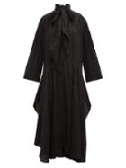 Matchesfashion.com Chlo - Crinkled Flower Jacquard Midi Dress - Womens - Black