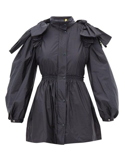 Matchesfashion.com 4 Moncler Simone Rocha - Susan Bow Embellished Ruffled Jacket - Womens - Navy