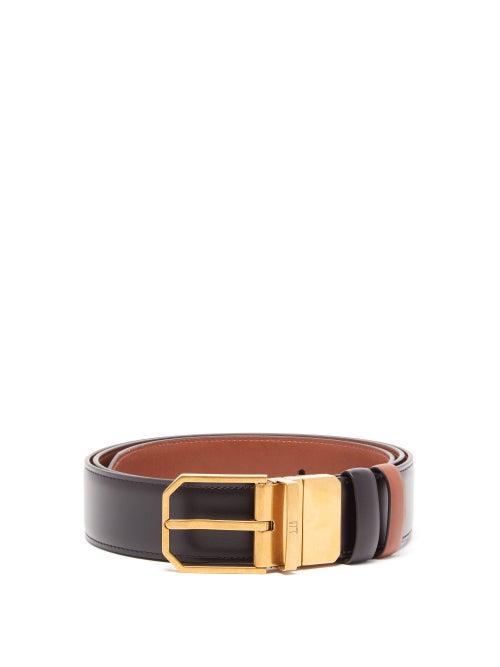 Matchesfashion.com Dunhill - Duke Reversible Leather Belt - Mens - Black Tan
