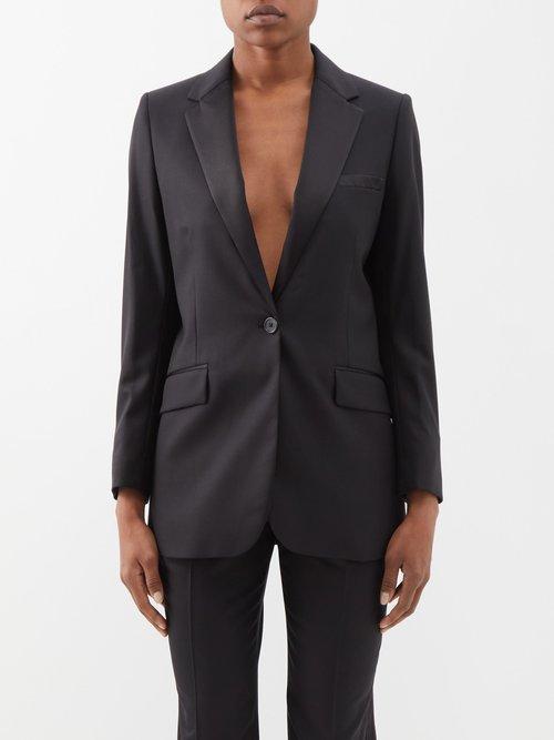 Bella Freud - Single-breasted Wool-satin Tuxedo Jacket - Womens - Black