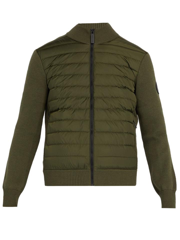 Canada Goose Hybridge Wool-knit And Quilted-down Jacket