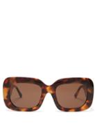 Matchesfashion.com Linda Farrow - Lavinia Tortoiseshell-acetate Sunglasses - Womens - Tortoiseshell