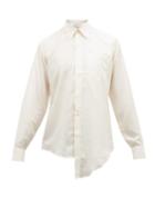 Matchesfashion.com Givenchy - Asymmetric Hem Silk Shirt - Mens - Ivory