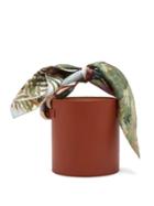 Matchesfashion.com Montunas - Isla Leather And Silk Scarf Bucket Bag - Womens - Tan