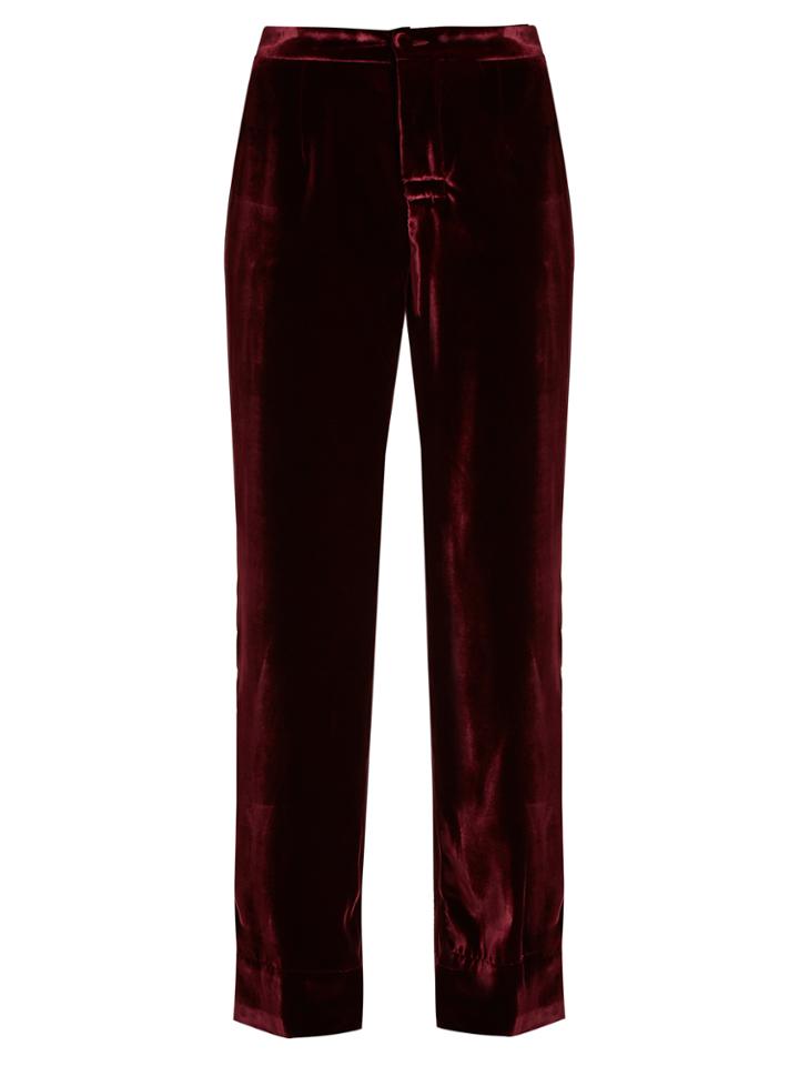 F.r.s - For Restless Sleepers Mid-rise Straight-leg Velvet Trousers