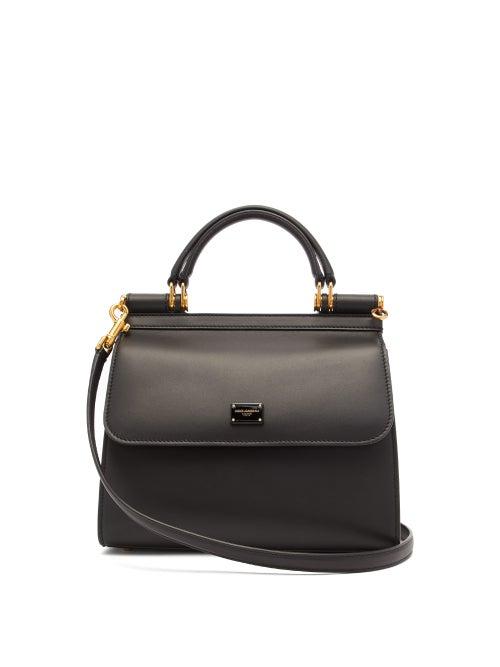 Matchesfashion.com Dolce & Gabbana - Sicily Medium Leather Bag - Womens - Black