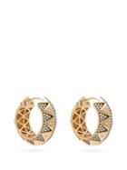 Matchesfashion.com Harwell Godfrey - Chubby Talisman Diamond & 18kt Gold Hoop Earrings - Womens - Black Gold