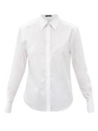 Matchesfashion.com Dolce & Gabbana - Box-pleat Cotton-poplin Shirt - Womens - White