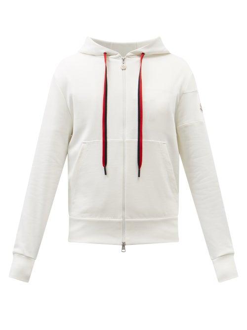Moncler - Logo-patch Cotton-jersey Hooded Sweatshirt - Mens - White