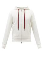 Moncler - Logo-patch Cotton-jersey Hooded Sweatshirt - Mens - White