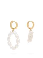 Matchesfashion.com Timeless Pearly - Mismatched Hoop And Drop Pearl Earrings - Womens - Pearl