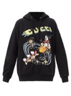 Matchesfashion.com Gucci - Donald Duck-print Cotton-jersey Hooded Sweatshirt - Womens - Black Multi