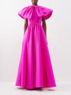 Jason Wu Collection - Detachable-collar Pleated Silk Gown - Womens - Bright Pink