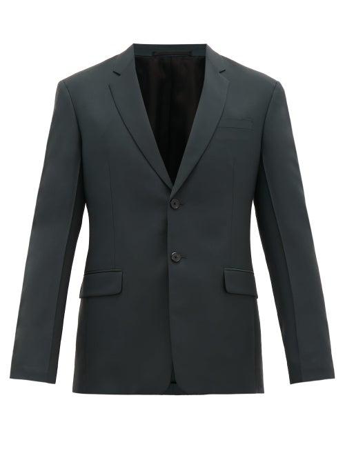 Matchesfashion.com Prada - Single Breasted Wool Blend Suit - Mens - Green