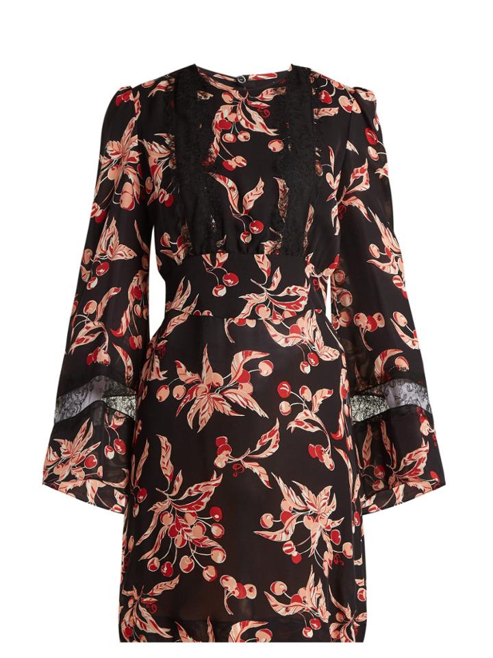 Dundas Cherry-print Silk Georgette Mini Dress