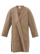 Totme - Side-slit Wool Coat - Womens - Light Brown