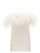 Matchesfashion.com Saint Laurent - Feather-trimmed Crepe Mini Dress - Womens - White