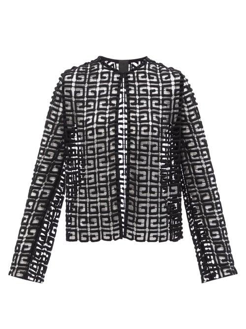 Ladies Rtw Givenchy - 4g Wool-blend Guipure-lace Jacket - Womens - Black