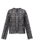 Ladies Rtw Givenchy - 4g Wool-blend Guipure-lace Jacket - Womens - Black