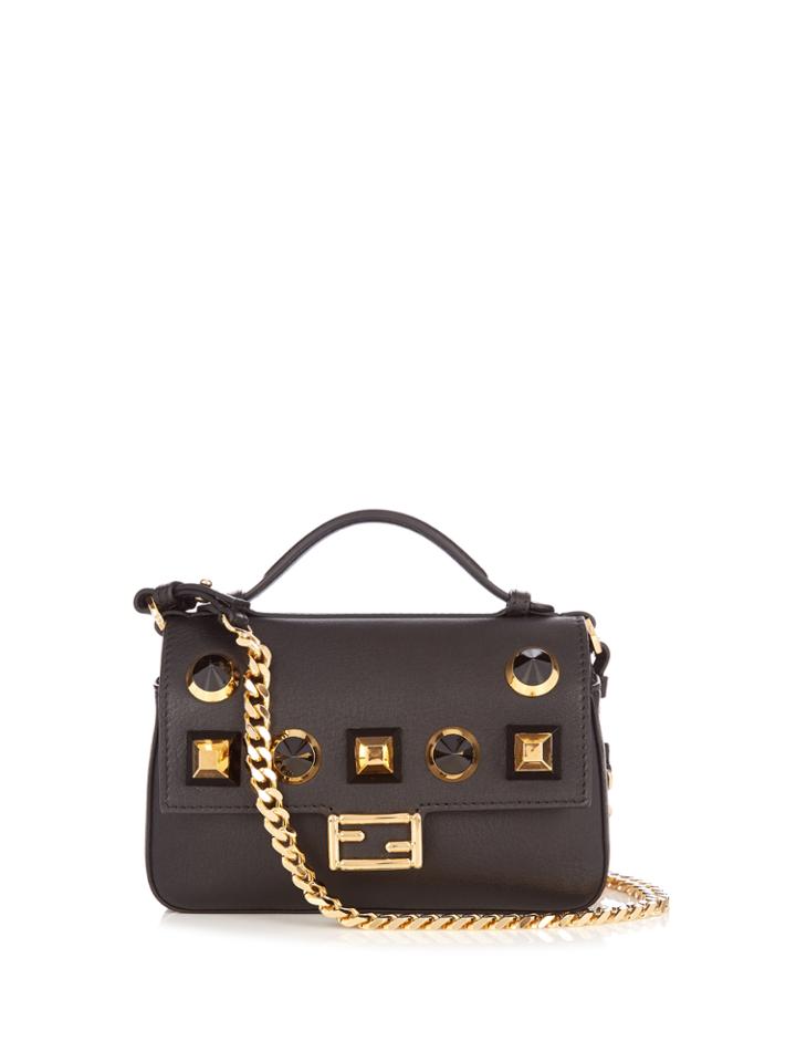 Fendi Double Micro Baguette Embellished Cross-body Bag