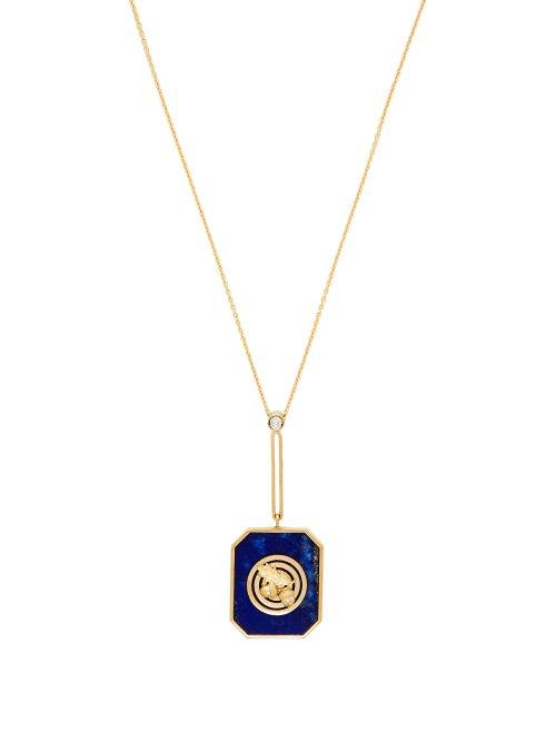 Matchesfashion.com Retrouvai - Lucky Gold, Diamond And Lapis Necklace - Womens - Blue